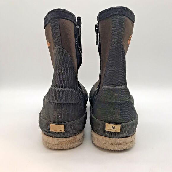 Cabela's Felt Sole Zip Wading Boot Men's M Brown Fishing Rafting Neoprene Rubber - Picture 4 of 10